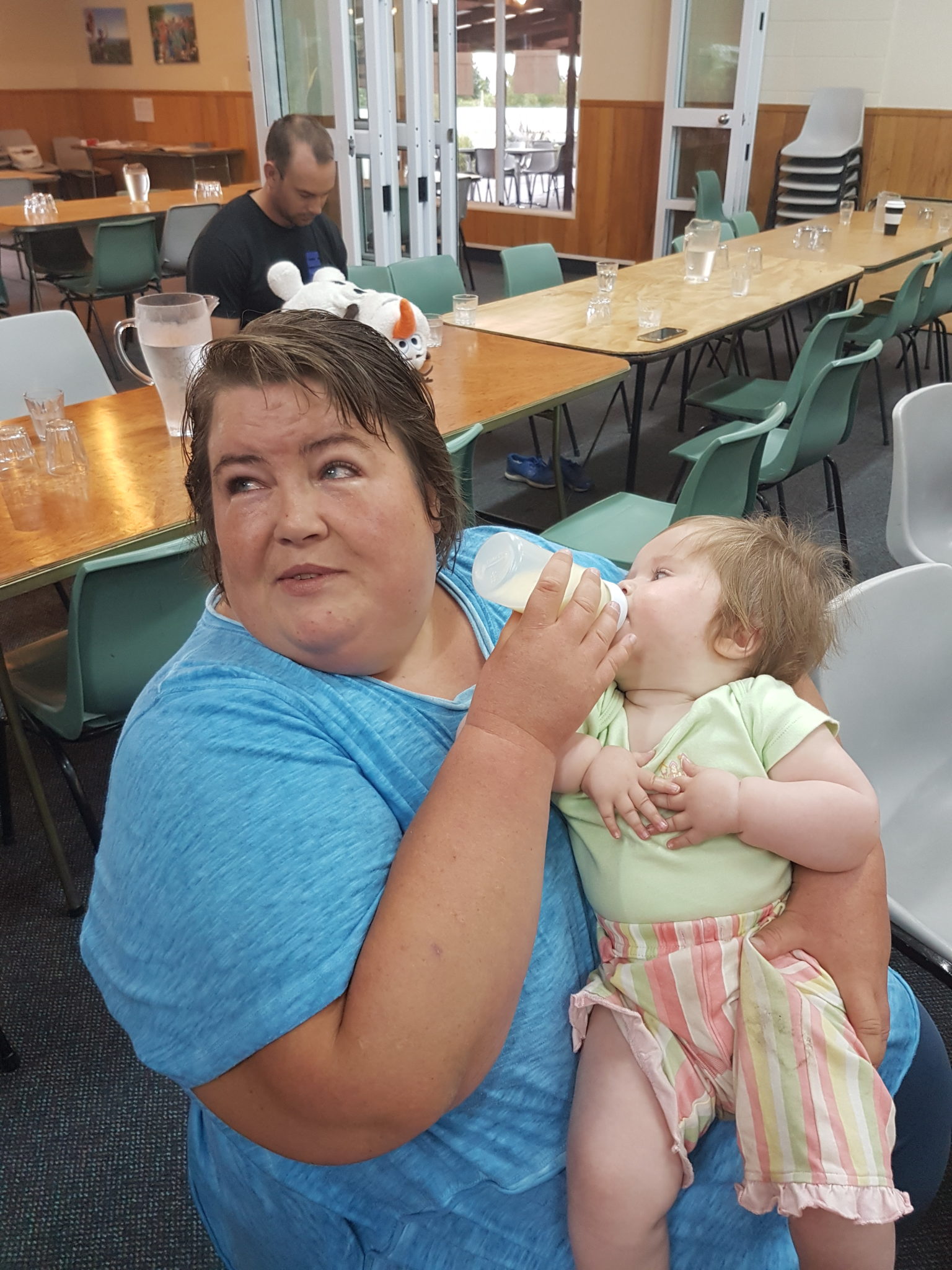 Youngest camp attendee being well looked after, Taupo 2020